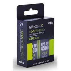 Verico 9V Block Akku Li-Ion 500mAh 2er 1UDBT-A3WEB2-NN Akku