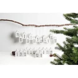 Adventskalender Papphäuser,24 Stk., 9x4,5x4,5cm,MIX