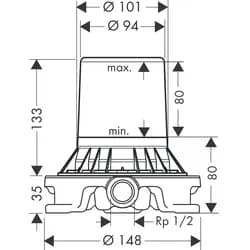 Grundset Axor Wannenmischer für Bodenmontage