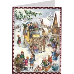 Postkarten-Adventskalender "Hurra die Kutsche kommt"