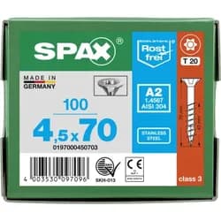 SPAX® Universalschrauben T20 Senkkopf Edelstahl A2 4,5 x 70 mm