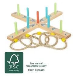 Legler Spiel small foot 12035 - Ringwurfspiel Active, Holz, 6-teilig, 50x50x10cm