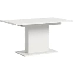 Ebuy24 Motion Esstisch Säulenfuß 90x150/190cm inkl. 1 Einlegeplatte weiß.