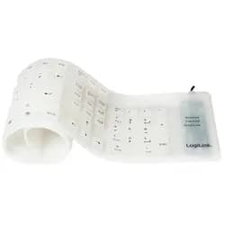 LogiLink Tastatur Flexibel Wasserfest USB PS/2 weiß