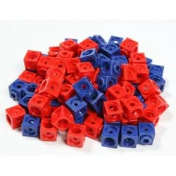 Spiel 100 Steckwürfel rot/blau 1,7 cm