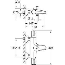 Wannenthermostat GROHE Geotherm, Grohtherm 800