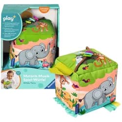 Ravensburger Greifspielzeug Motorikspielzeug Play+ Motorik-Musik-Spiel-Würfel Wilde Tiere 04859