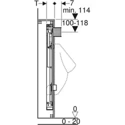 Geberit 461621001 GIS Element für Urinal, 114 cm,