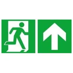 Rettungsschild gerade rechts 30x15cm Folie nachleuchtend selbstklebend
