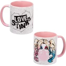 United Labels® Tasse DC Comics - Harley Quinn - Love Stinks - Tasse, Keramik, Fassungsvermögen ca. 320 ml rosa