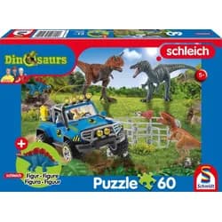 Schmidt Spiele Puzzle 60 Teile Kinder Puzzle Schleich Dinosaurs Urzeit mit Figur 56461, Puzzleteile