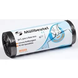 DEISS UNIVERSAL PLUS Müllbeutel 30 Liter, HDPE, grau 44904 , 1 Rolle = 50 Beutel