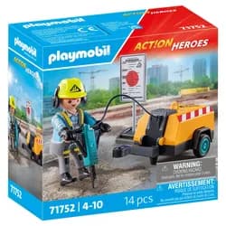 PLAYMOBIL 71752 ACTION HEROES Bauarbeiter mit Meißel