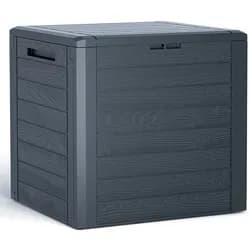 Prosperplast Gartenbox Auflagenbox Woodebox 140 Liter anthrazit grau