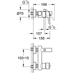 Grohe Concetto Wannenarmatur 32211001 Aufputz, chrom