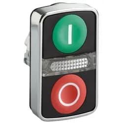 Metal double headed pushbutton with pil