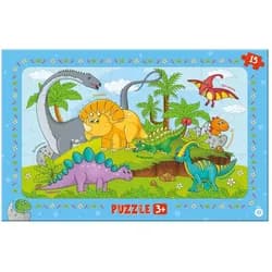 Trötsch Verlag Styropor-Teil TRÖTSCH Rahmenpuzzle Dinosaurier 19x30cm 15 Teile