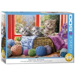EUROGRAPHICS Puzzle Strickende Kätzchen, 500 Puzzleteile