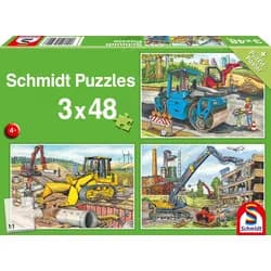Schmidt Spiele Puzzle KIPU3x48T.Meine liebsten Baustellenfahrzeuge, Puzzleteile