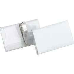 DURABLE Hinweisschild Namensschild 40x75mm mit Krokoklemme VE=25 Stück