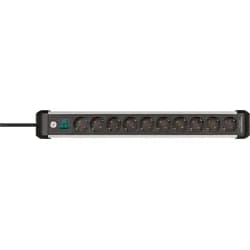 BRENNENSTUHL Premium-Alu-Line, 10-fach, 3m, silber/schwarz