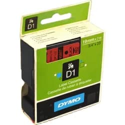DYMO D1 Schriftband 19mm schwarz auf rot