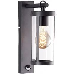 BRILLIANT schwarze Außenwandleuchte SIDNEY | mit Bewegungsmelder | IP44 | Metall/Glas - Schwarz