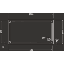Duravit Rechteck-Duschwanne D-Code 170x90x8,5cm, weiß