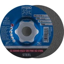 PFERD TOOLS CC-GRIND FLEX Schleifscheibe 125x22,23 mm FINE Leistungslinie SG STEEL für Stahl