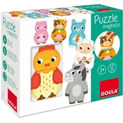 Jumbo Spiele Puzzle GOULA Magnetisches Holzpuzzle Bauernhof, Puzzleteile