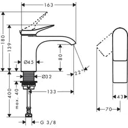 Hansgrohe Vivenis Waschbeckenventil Matt Schwarz 75013670