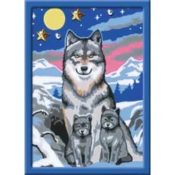 Ravensburger Malen nach Zahlen Classic Sonderserie E Brilliant Süße Wolfsfamilie 27784