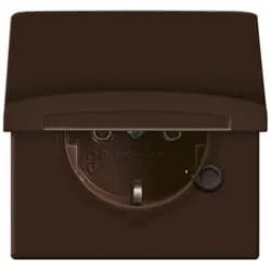 SCHUKO®Steckdosen-Einsatz mit Klappdeckel (braun)