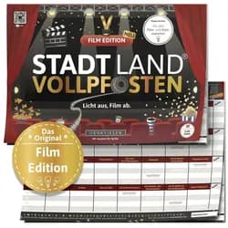 Denkriesen Spiel Stadt Land Vollpfosten Film Edition Spielblock DIN A4