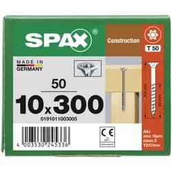 Spax ART 88091 St. 10 x 300/ 80 -T50 Oberfläche WIROX gal Zn S