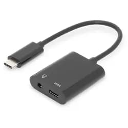 Digitus USB-C Adapter / Konverter, USB-C auf USB-C + 3.5mm Klinke