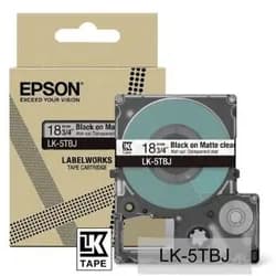 EPSON LK-5TBJ Beschriftungsband 18mm, schwarz/transparent matt