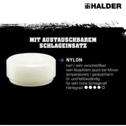 Halder SUPERCRAFT-Klopfer/Durchschl.-Set 4tlg. Rückschlagfrei