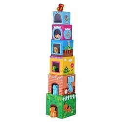 Legler small foot 10044 - Stapelwürfel mit Figuren, Haustiere Konstruktions-Spielset