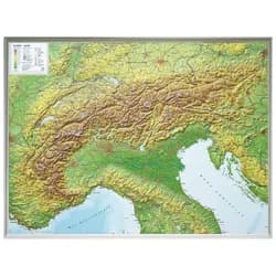 Georelief Globus Georelief Regional-Karte Alpenbogen (77x57) 3D Reliefkarte