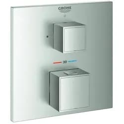 Grohe Grohtherm Cube Fertigmontageset 24153DC0 supersteel, UP-Brause-Thermostat