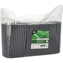 PAPSTAR 500 Cocktail Trinkhalme, Papier Ø 7 mm · 15 cm schwarz