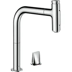 hansgrohe Metris Select 2-Loch-Küchenmischer 73818000 chrom, 2jet, Ausziehbrause