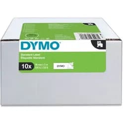 1x10 Dymo D1 Schriftband 19mmx7m schwarz auf weiß
