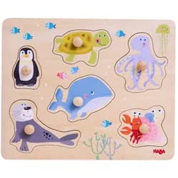 Haba Steckpuzzle 6 Teile Kinder Greifpuzzle Meerestiere 1306543001, Puzzleteile