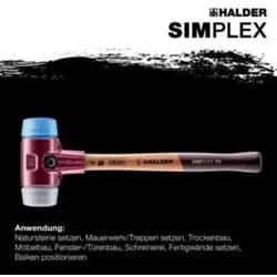 Halder KG Gummihammer, Schonhammer SIMPLEX 30 mm TPE-soft/mid 29.5 cm
