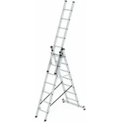 Günzburger Steigtechnik Mehrzweckleiter 3-teilig mit nivello®-Traverse 3x7 Sprossen