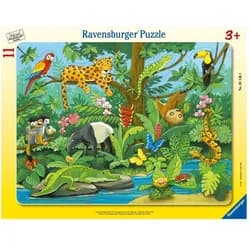 Ravensburger Puzzle Kinderpuzzle 11 Teile - Tiere im Regenwald, Puzzleteile
