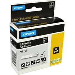 DYMO IND 1805437 - DYMO IND Band Vinyl, 9mm, weiß/schwarz