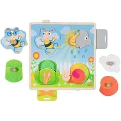 Gollnest & Kiesel Spiel Goki 57340 - Hintergrundbildpuzzle Im Garten, 4-teilig, Holz